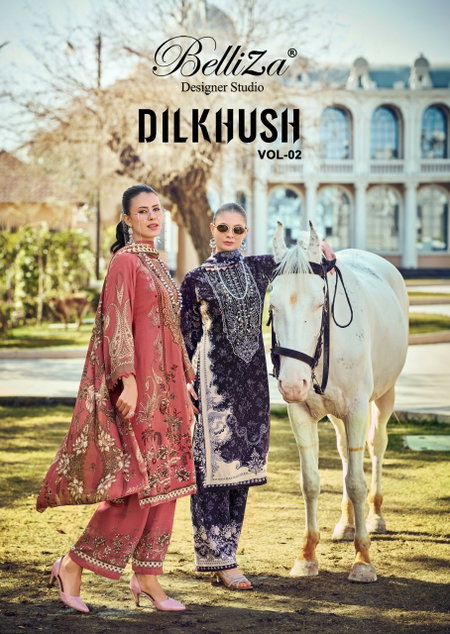 Dilkhush Vol 2 By Belliza Viscose Rayon Dress Material Wholesale Shop In Surat